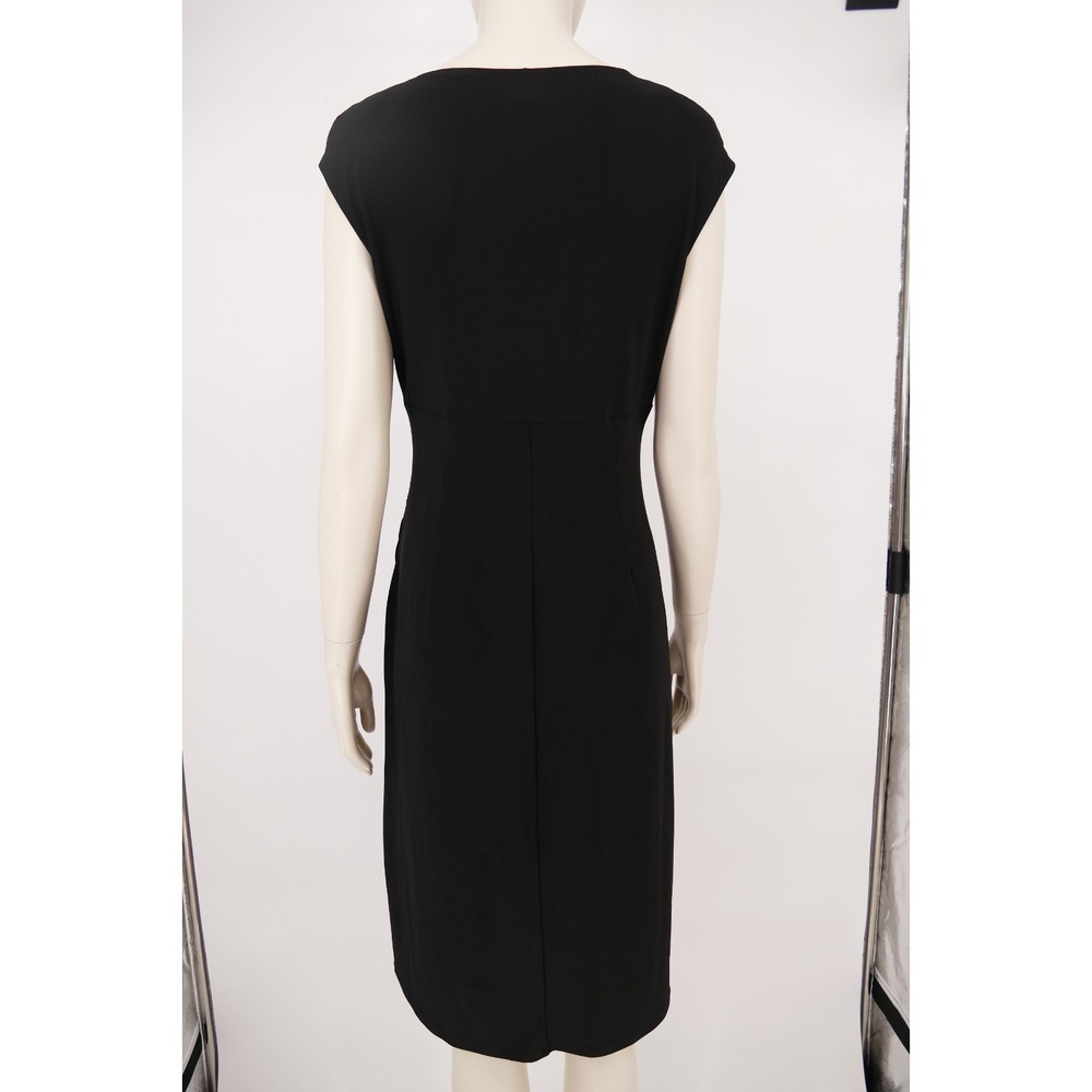 Lauren Ralph Lauren Black Sheath Ruffle Dress Size 8 elegant, effortless polish - Picture 2 of 16